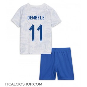 Francia Ousmane Dembele #11 Seconda Maglia Bambino Mondiali 2022 Manica Corta (+ Pantaloni corti)